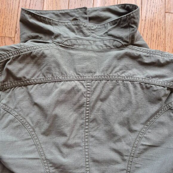 Eddie Bauer Jacket Funnel Neck Army Military Style Olive Utility Size Small - Picture 7 of 12